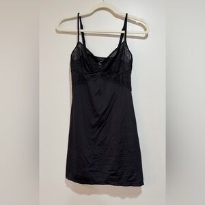 Cosabella Slip Chemise Mini Dress, Black Lace Small